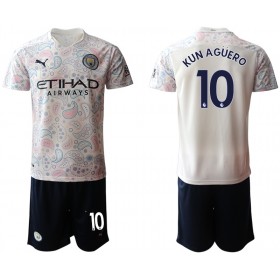 Fußballtrikots Manchester City Kun Agüero 10 Kinder 2020-2021 Kurzarm Ausweichtrikot kaufen